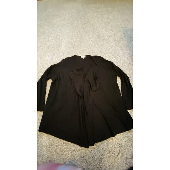 AVENUE Black Long Cardigan – Draped Lapel – Plus Size 26/28 – Elegant - Picture 2 of 7